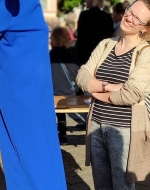 Bauarbeiter Stelzenlauf Walkact Stelzenläufer Überraschend